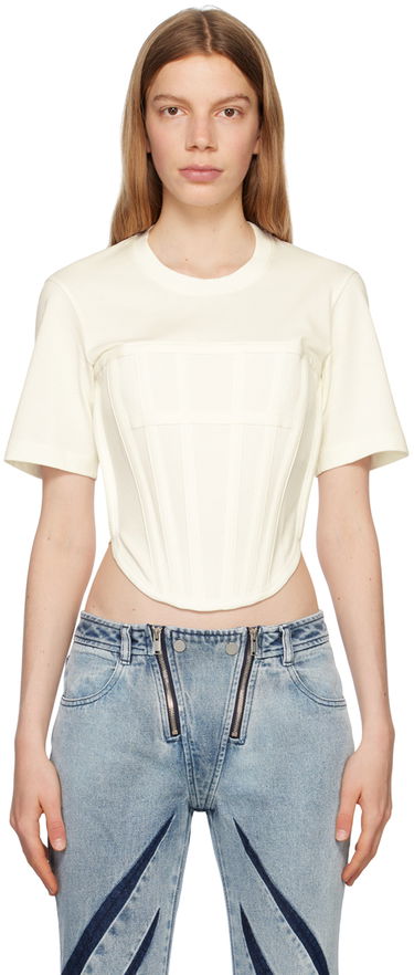 Crop Top Dion Lee Corset T-Shirt Biela | C3097R23, 0