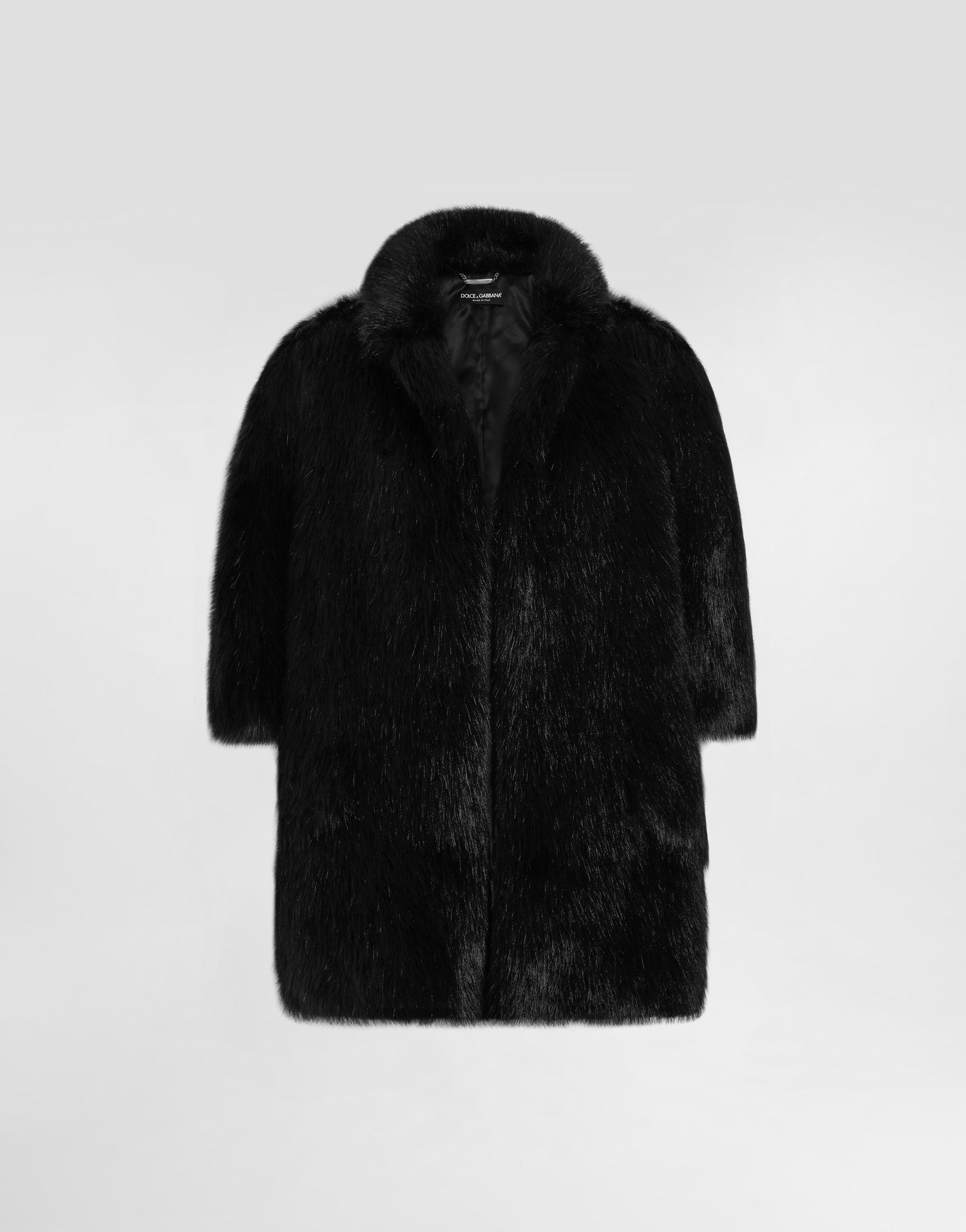 Bunda Dolce & Gabbana Dolce & Gabbana Faux Fur Cropped Jacket Čierna | F0W3TFFUSZ9N0000, 0