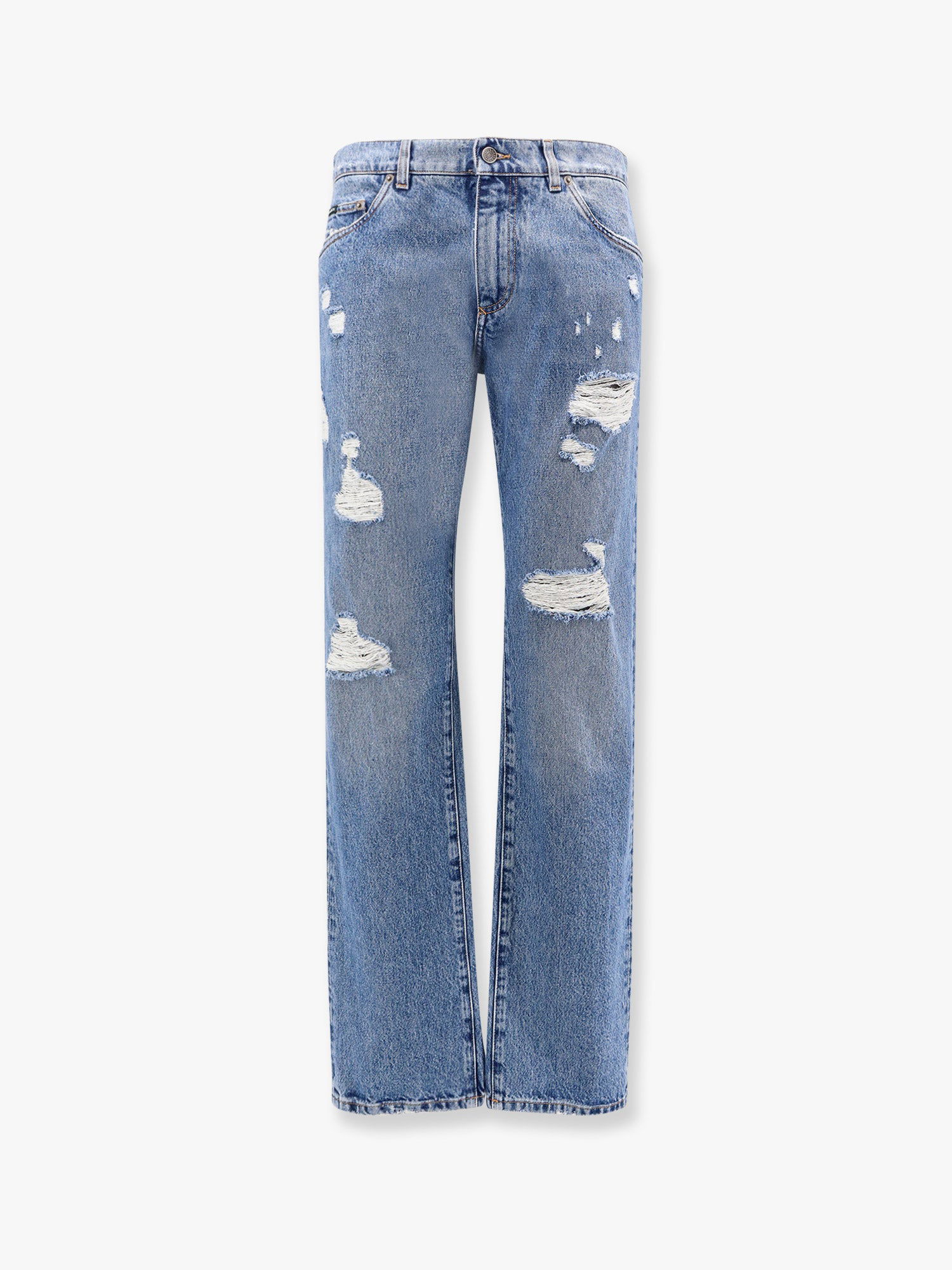 Džínsy Dolce & Gabbana Distressed Straight-Leg Jeans Dolce & Gabbana Modrá | GP02XZG8MX2S9001, 0