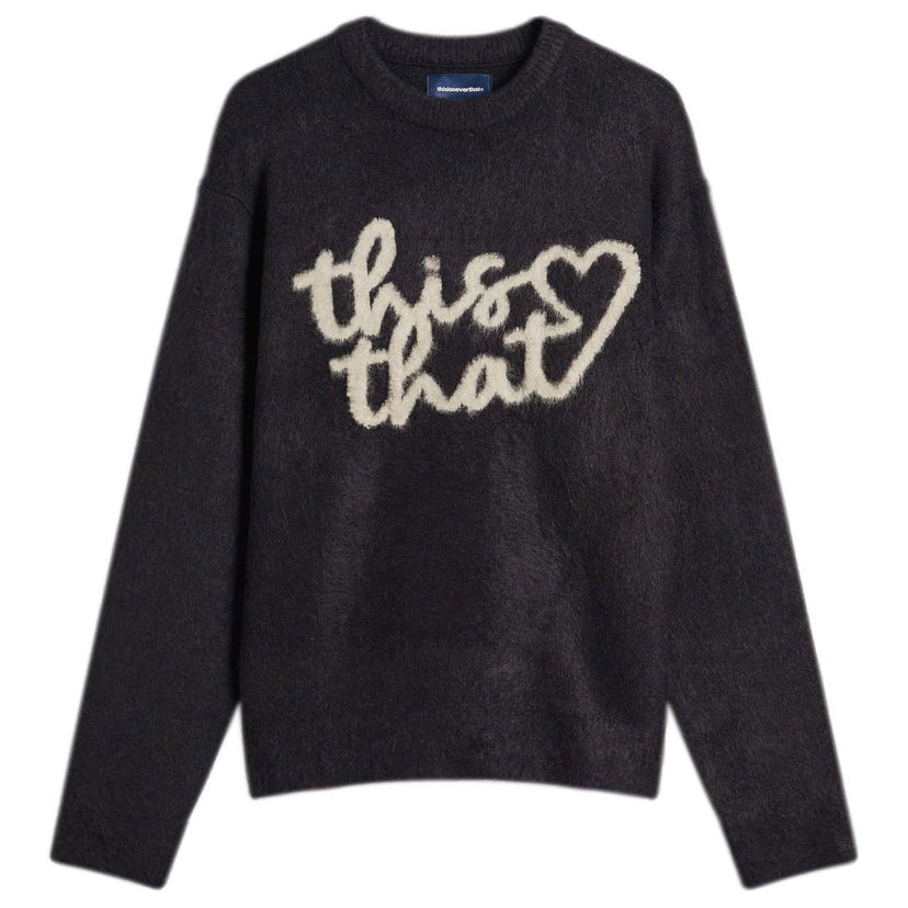 Sveter thisisneverthat Heart Logo Knit Jumper Čierna | TN253KKNPK10-DNV