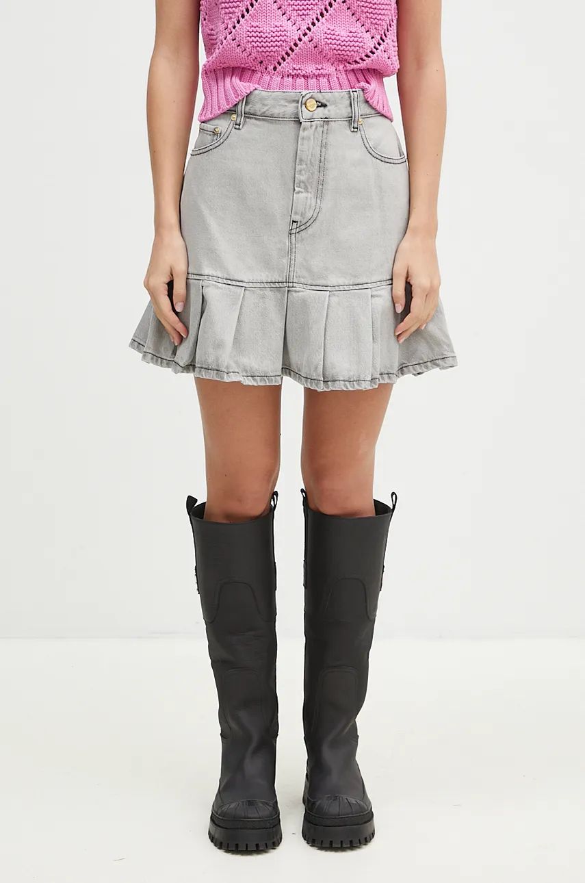 Future Denim Pleated Mini Skirt