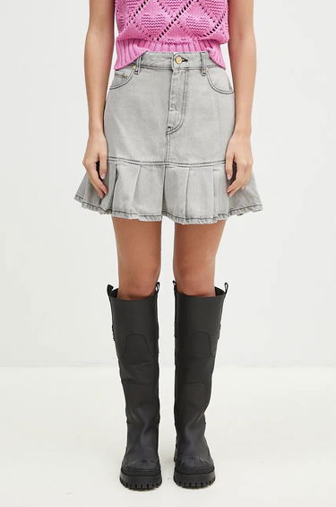 Sukňa GANNI Future Denim Pleated Mini Skirt Šedá | J1550, 0