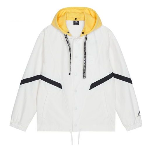 Vetrovka New Balance Logo Print Hooded Jacket Biela | AMJ13361-IV