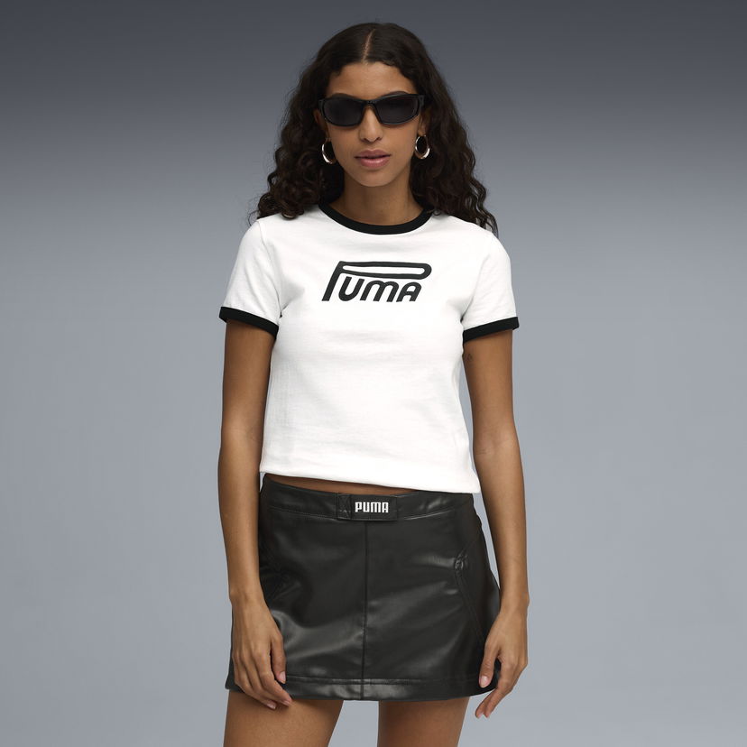Tričko Puma FUTURE.PUMA.ARCHIVE Fitted Graphic T-Shirt Biela | 632122_02