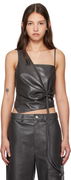 Vegan Leather Asymmetrical Top