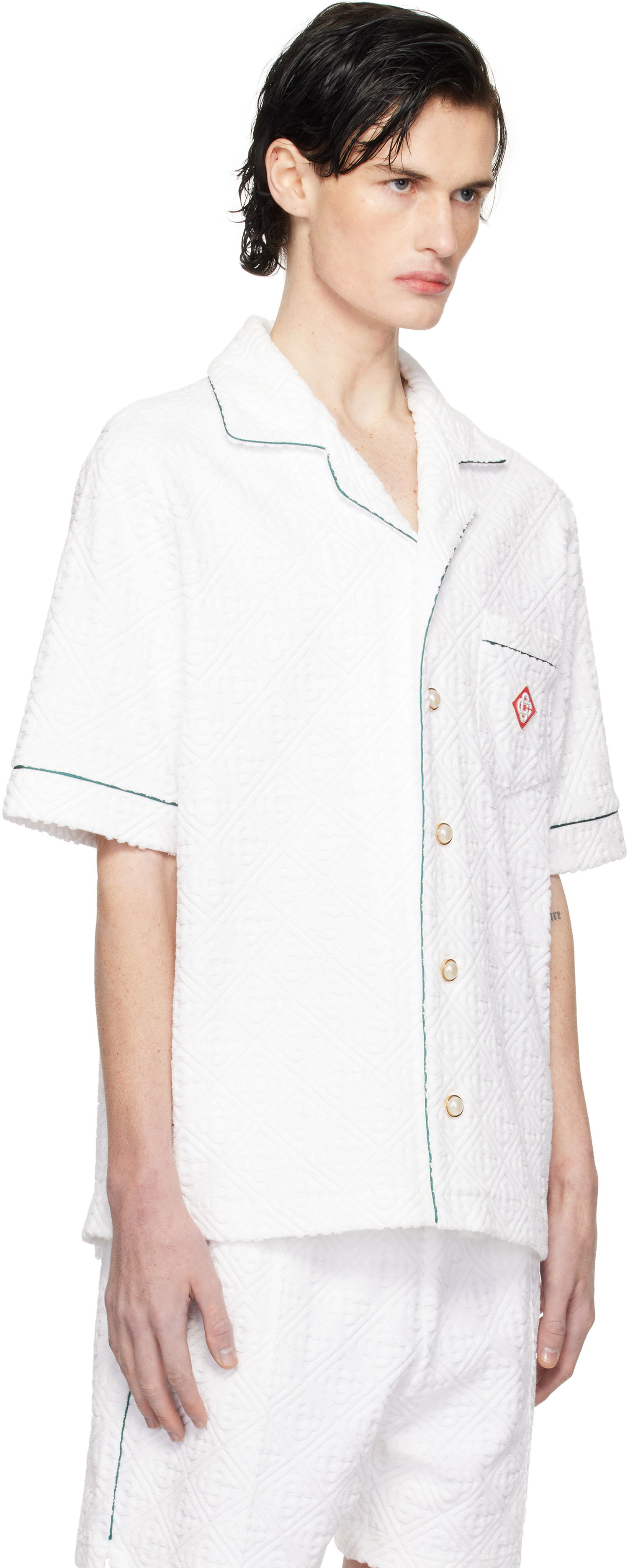 Košeľa Casablanca Towelling Monogram Shirt Biela | U-MPS25-SH-085-02, 1