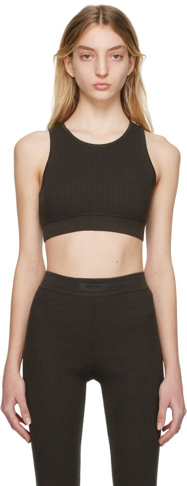 Podprsenka Fear of God Fear of God ESSENTIALS Rib Tank Top Hnedá | 125BT225150FW, 0
