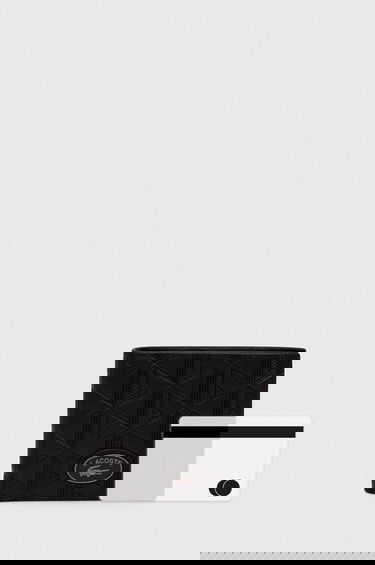 Peňaženka Lacoste Geometric Pattern Leather Bifold Čierna | NH4400MR, 5