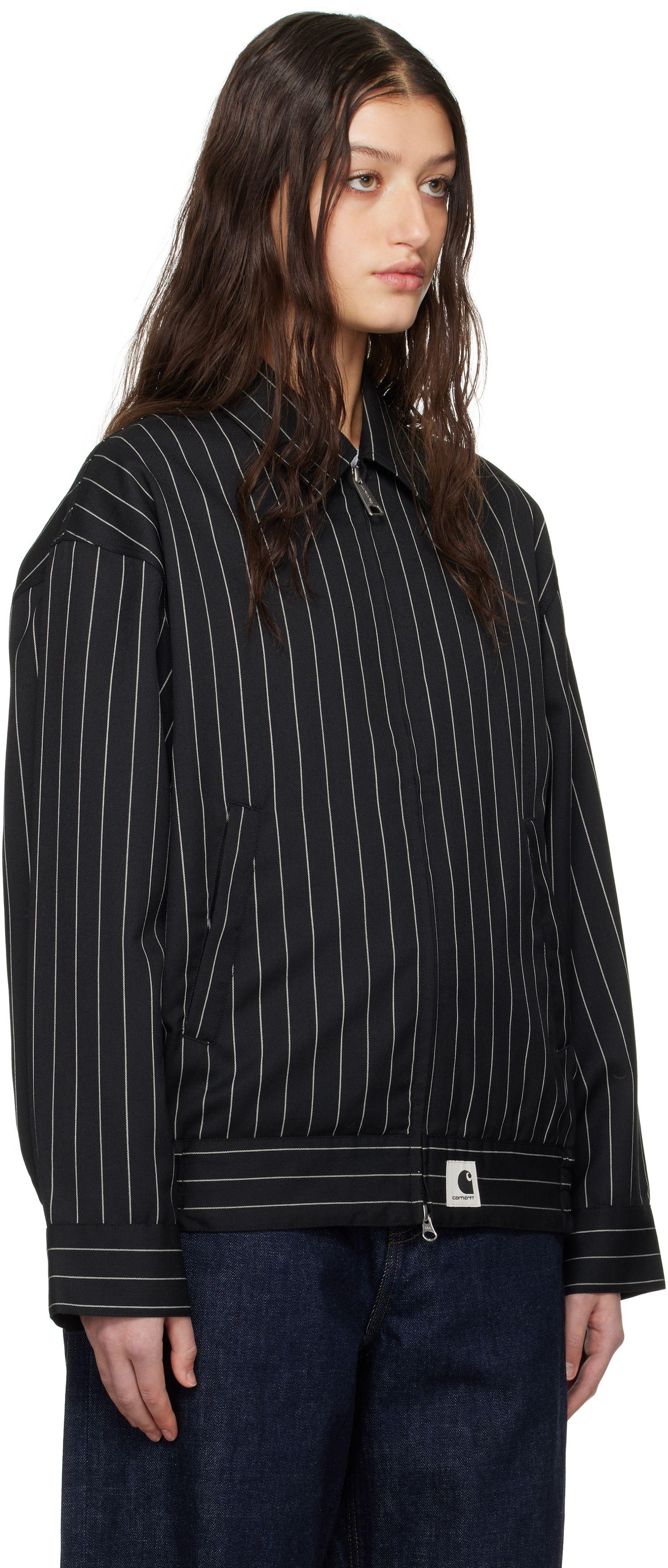 Bomber bunda Carhartt WIP Carhartt WIP Seaton Pinstripe Jacket Čierna | I034449 2MBXX, 1