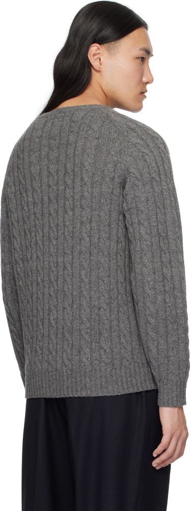 Sveter BEAMS BEAMS PLUS Cable Knit Crewneck Sweater Šedá | 38150198048, 2