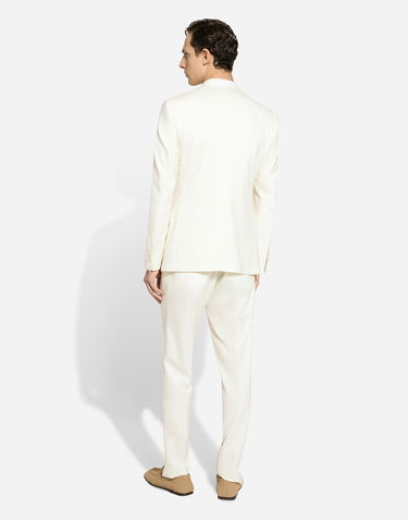 Nohavice Dolce & Gabbana Dolce & Gabbana Tailored Flannel Pants Biela | GY6UETGI251W3796, 2