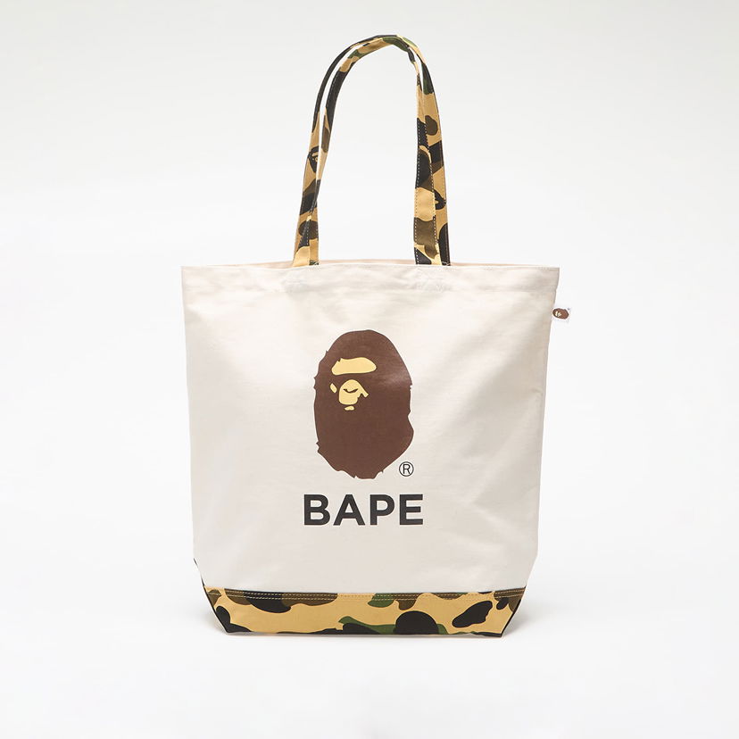 Tote bag BAPE A BATHING APE 1St Camo Ape Head Tote Bag Ivory Universal Béžová | 001BAK801009M IVY