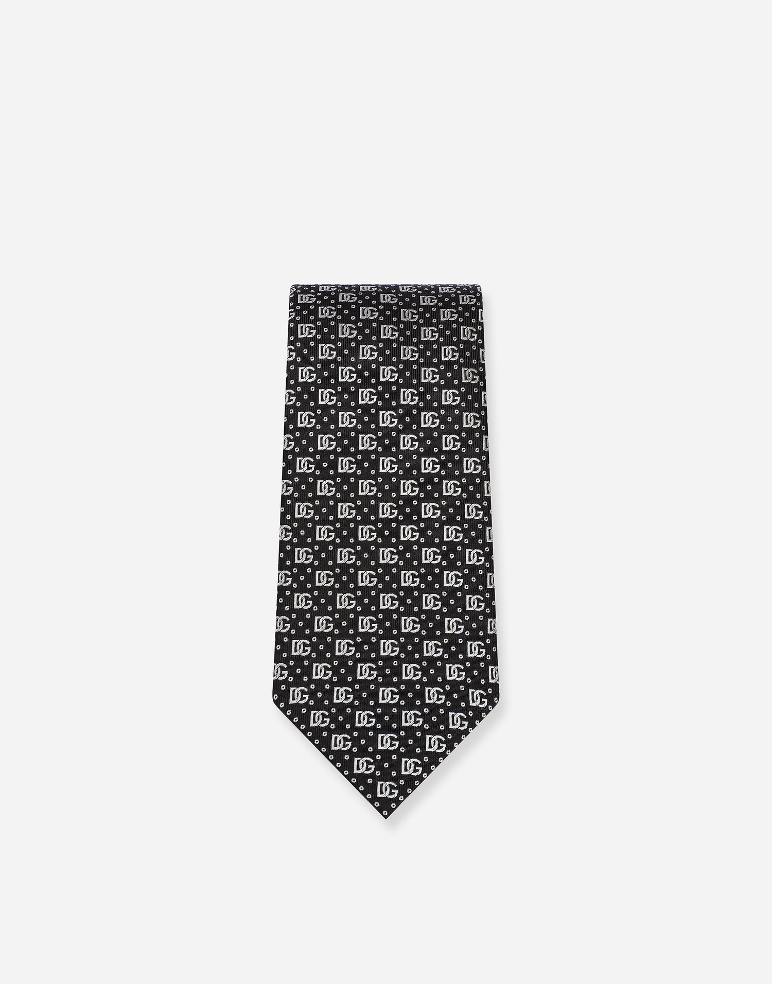 Šál Dolce & Gabbana Dolce & Gabbana 8cm Silk Jacquard Blade Tie with DG Logo Čierna | GT147EG0JQZN0004, 1