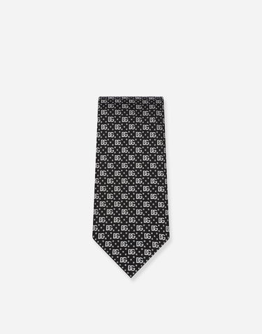 Šál Dolce & Gabbana Dolce & Gabbana 8cm Silk Jacquard Blade Tie with DG Logo Čierna | GT147EG0JQZN0004, 1