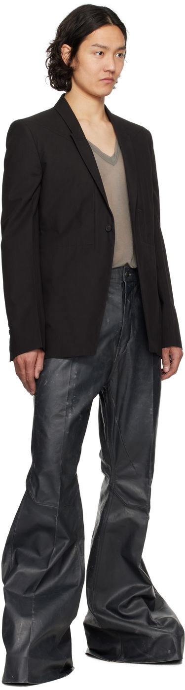 Nohavice Rick Owens Rick Owens Hollywood Bolan Bootcut Leather Pants Čierna | RU01E5335 LTP, 3