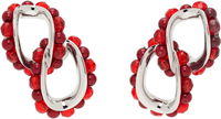 Kiko Kostadinov Kandel Silver-Tone & Red Beaded Earrings