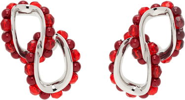 Náušnice KIKO KOSTADINOV Kiko Kostadinov Kandel Silver-Tone & Red Beaded Earrings Červená | KKWAW25ER02-157, 0