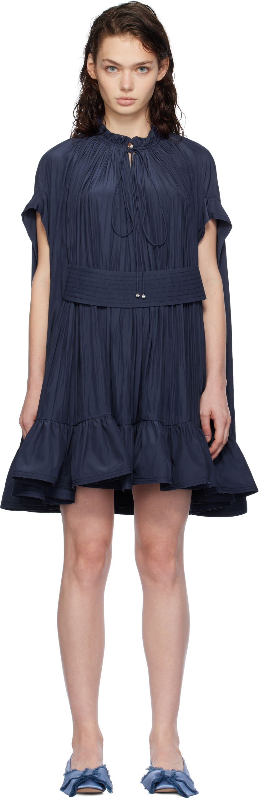 Šaty LANVIN Short Charmeuse Minidress Navy | RW-DR0069-4778-H24