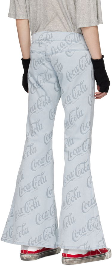 Džínsy ERL Jacquard Logo Pattern Flare Jeans Modrá | ERL08P014, 2