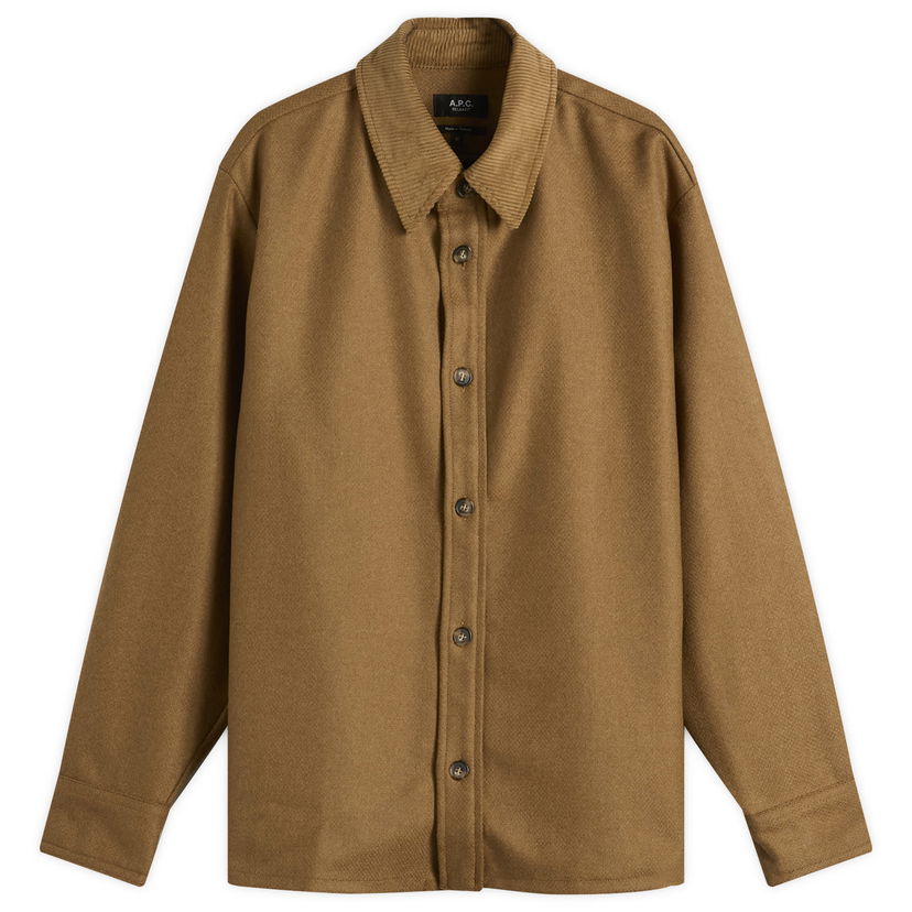 Košeľa A.P.C. Bernado Wool Overshirt, Size Small Hnedá | WVBCV-H32030-PCB