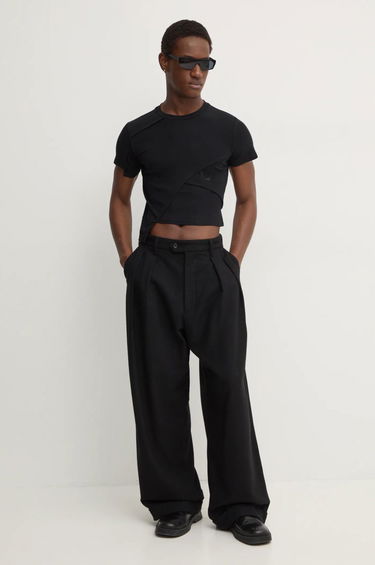 Tričko HELIOT EMIL Asymmetrical Cropped T-Shirt Čierna | HE.W.09.024.C01.BLK01, 3