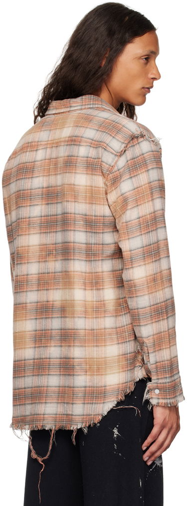 Košeľa R13 R13 Shredded Seam Plaid Shirt Oranžová | R13MR008-R389B, 2