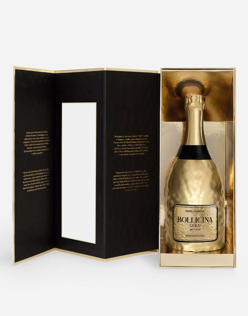 Home decor Dolce & Gabbana Dolce & Gabbana Bollicina Gold Brut Rosé Sparkling Wine Set with Bottle Cover Metalická | PW0503RES75A0327