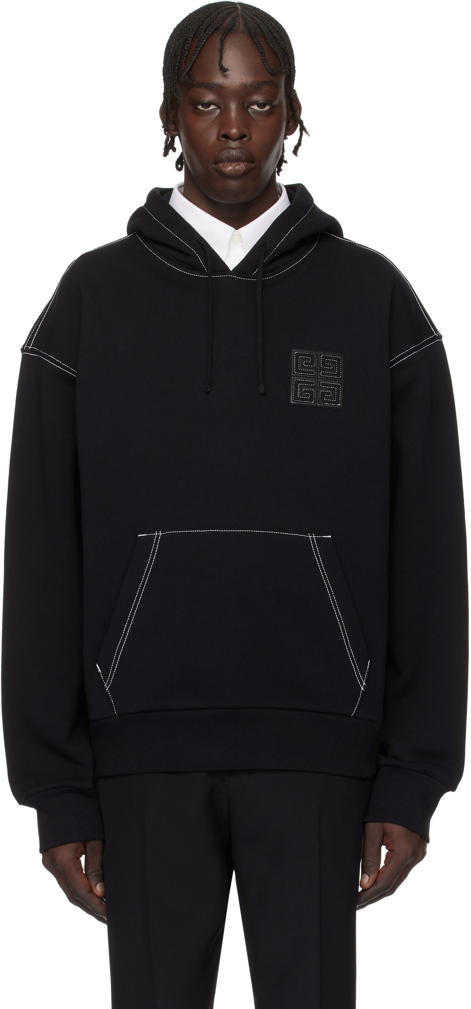 Mikina Givenchy Boxy Fit Hoodie Čierna | BMJ0LA3YPQ004, 0