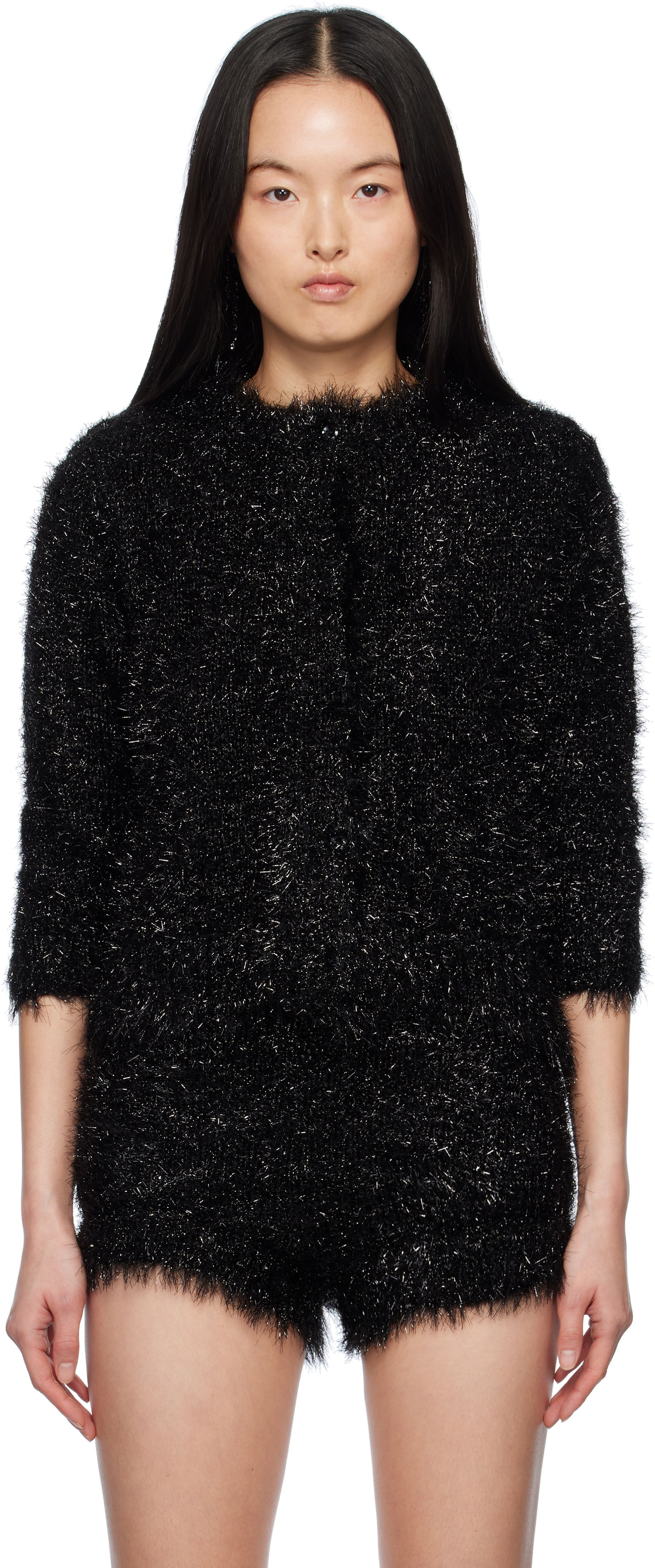 Overal Simone Rocha Simone Rocha Tinsel Knit Cardigan Čierna | PRMK2 0664, 0