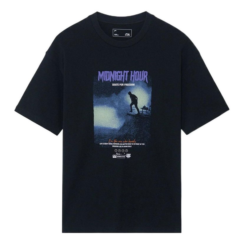 Tričko Li-Ning Skate For Freedom Graphic Loose Fit T-Shirt Čierna | AHSS289-2