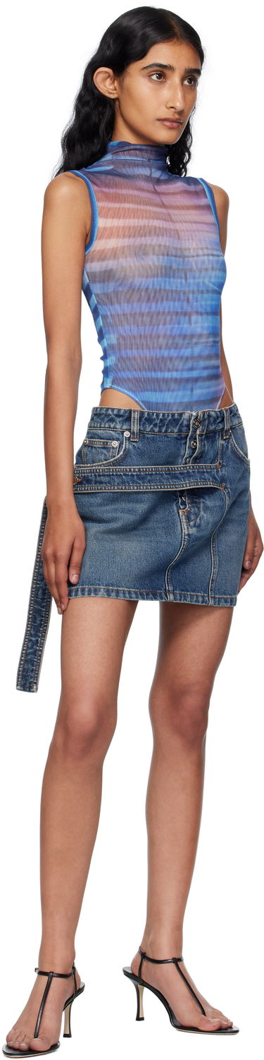 Body Jean Paul Gaultier Jean Paul Gaultier High Neck Printed Bodysuit Modrá | 25/03-W-TO331-M005P-565034, 4