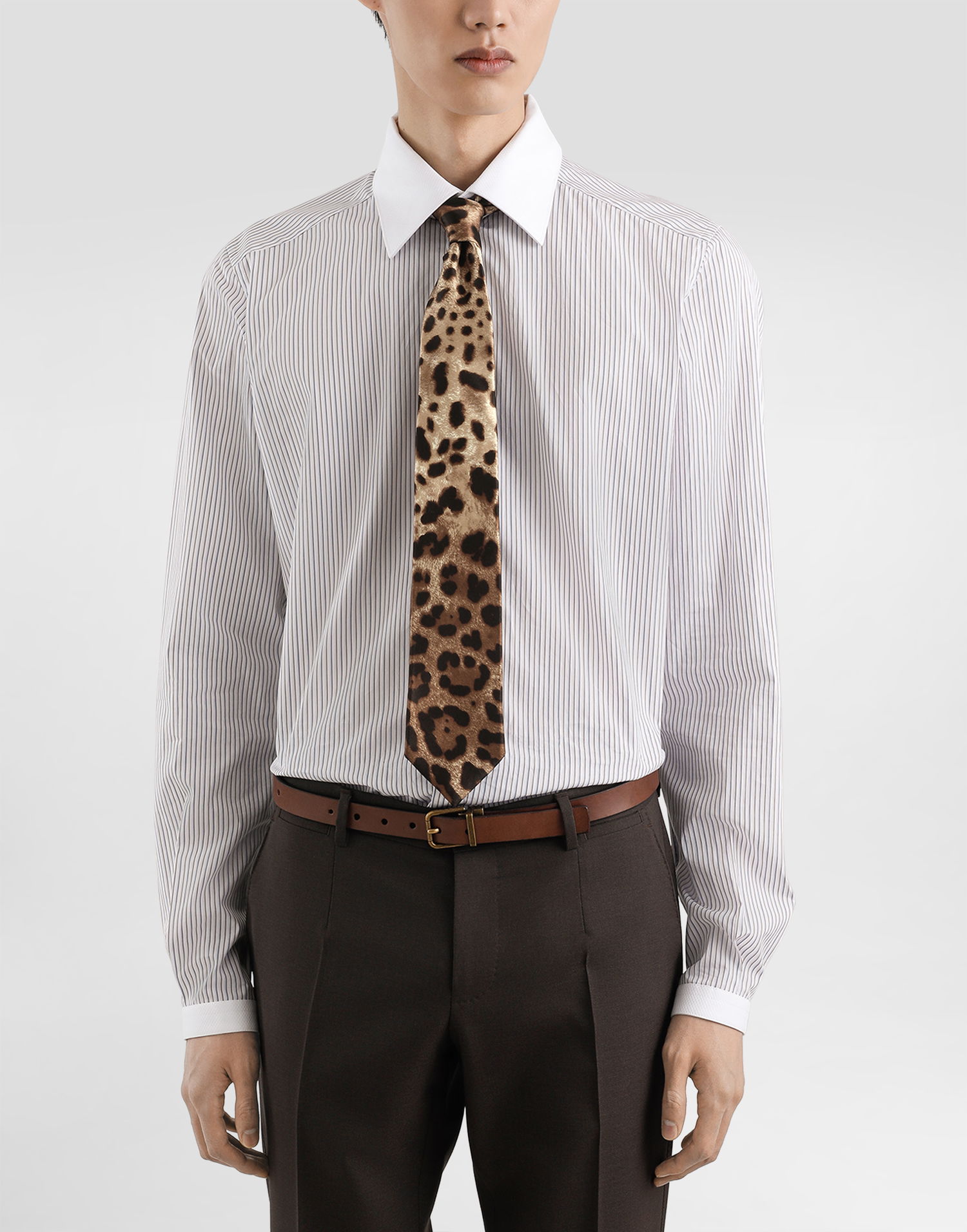 Doplnky Dolce & Gabbana Dolce & Gabbana Satin Tie with Leopard Print Hnedá | GT181EFS1GTHY13M, 1