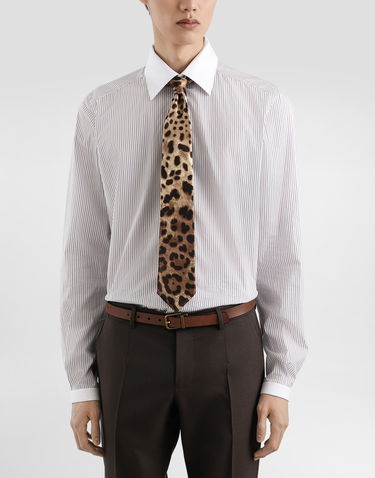 Doplnky Dolce & Gabbana Dolce & Gabbana Satin Tie with Leopard Print Hnedá | GT181EFS1GTHY13M, 1
