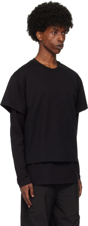 Tričko HELIOT EMIL Layered Crewneck T-Shirt Čierna | AW24_M_09_124_BLK01, 1