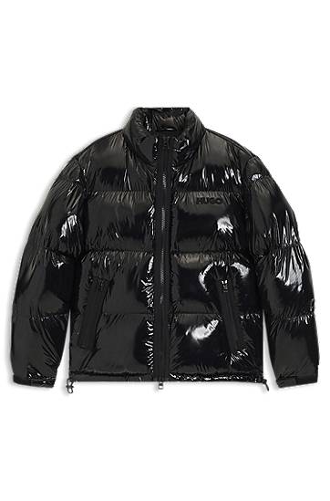 Prešívaná bunda BOSS Water-repellent Glossy Puffer Jacket Čierna | 50549251