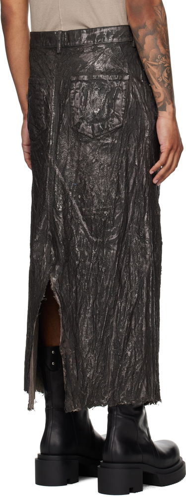 Sukňa Rick Owens Concordians Long Slivered Denim Skirt Čierna | RU02E1330 BZMT, 2