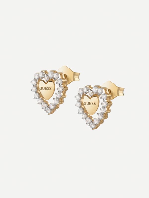 Náušnice GUESS Gold-Tone Heart Stud Earrings Žltá | JSBE04455JW, 0