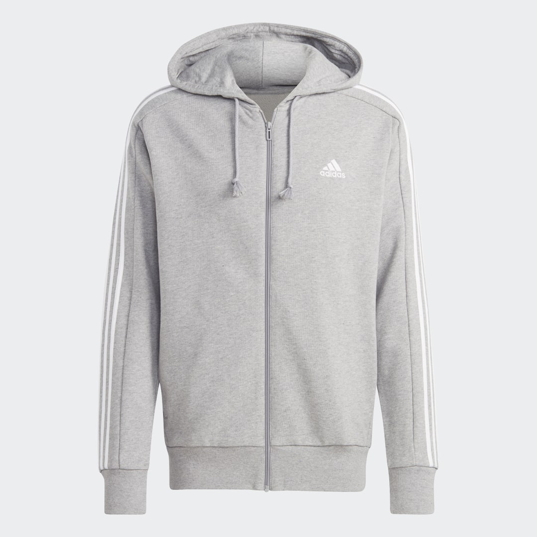 Essentials French Terry 3-Stripes Full-Zip Hoodie