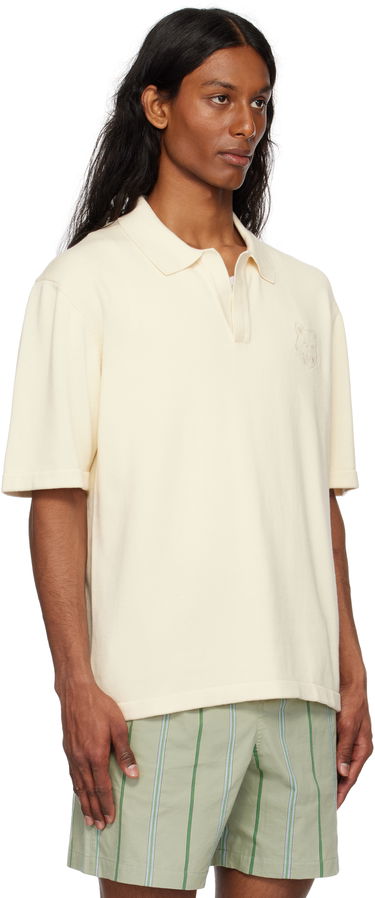 Polo tričko MAISON KITSUNÉ Maison Kitsuné Fox Head Embroidered Knitted Polo Navy | OM00205KT1135, 4