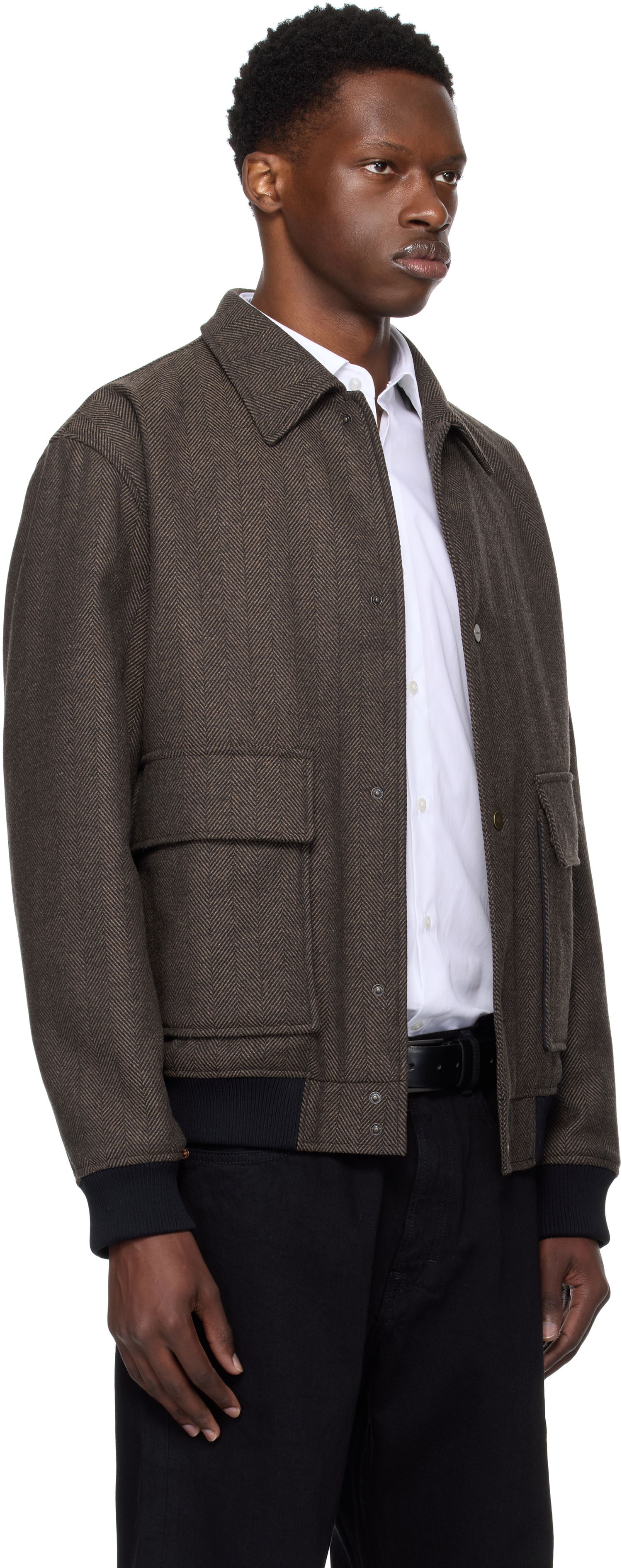 Bomber bunda BOSS Hugo Herringbone Bomber Jacket Hnedá | 50542617, 1