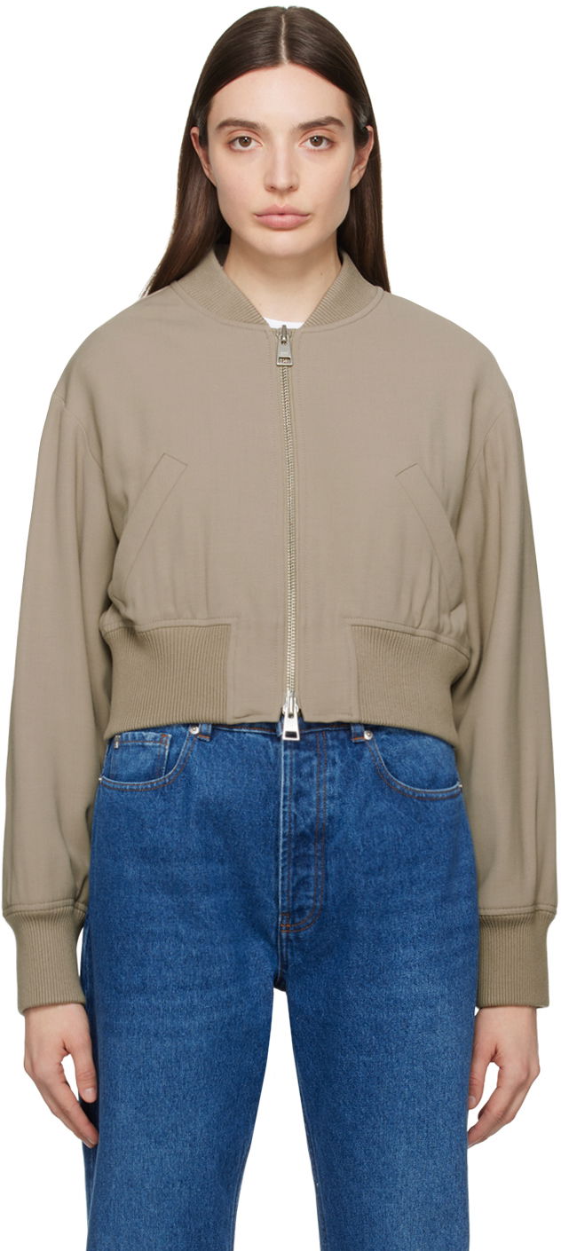 Bomber bunda AMI Zip Bomber Jacket Béžová | FJK002.VI0007