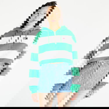 Mikina Tommy Hilfiger Crop Stripe 1/4 Zip Hoodie Zelené | DW0DW15432 LY3, 3