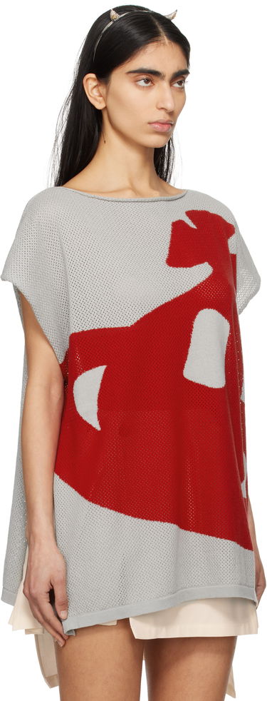 Sveter Vivienne Westwood Vivienne Westwood Intarsia Pixel Orb Tank Top Šedá | 8101000P-K005X-, 4