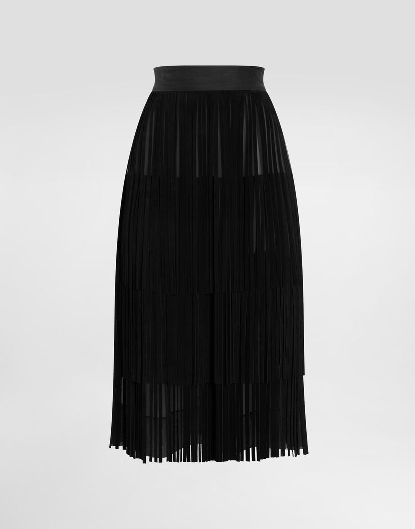 Sukňa Dolce & Gabbana Organza Tiered Pleated Skirt Čierna | F4DARZGDDIFN0000
