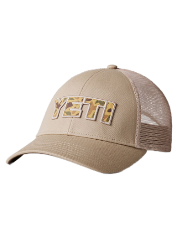 YETI Camo Logo Badge Low Pro Trucker Hat 888830197783