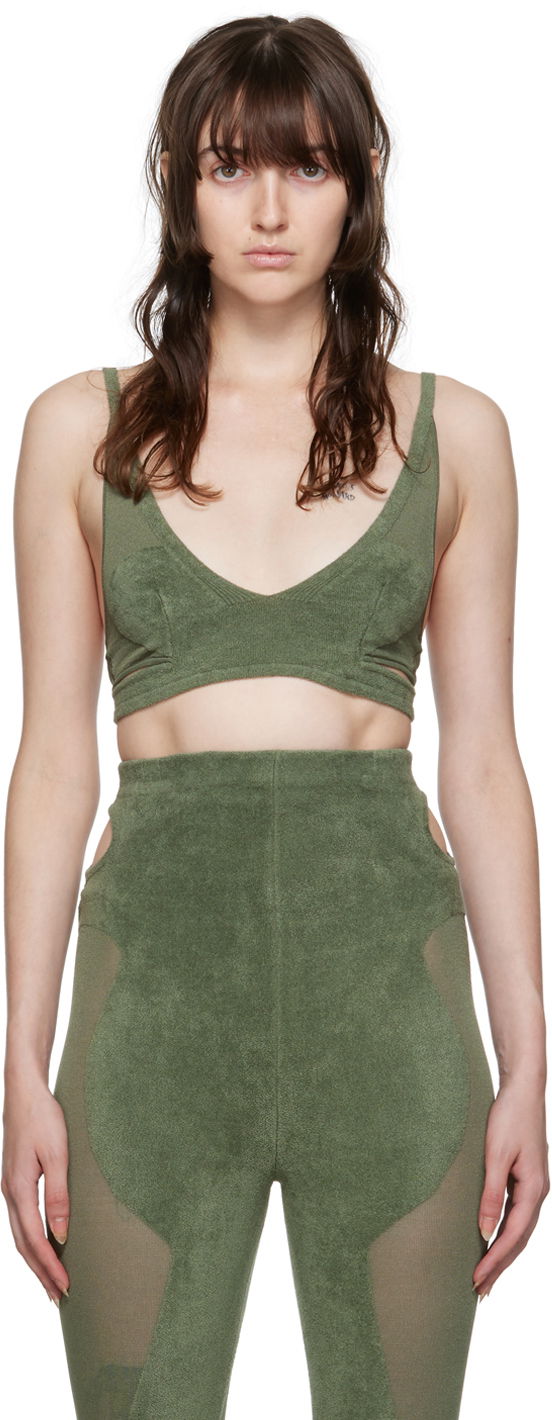 Podprsenka Dion Lee Chenille Intarsia Bra Zelené | A7606P22, 0