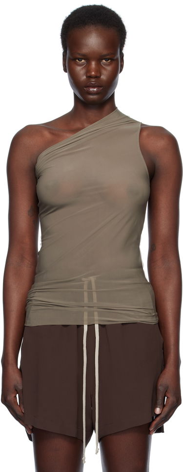Tielko Rick Owens Rick Owens Athena One-Shoulder Tank Top Zelené | RP01E7138 BZ, 0