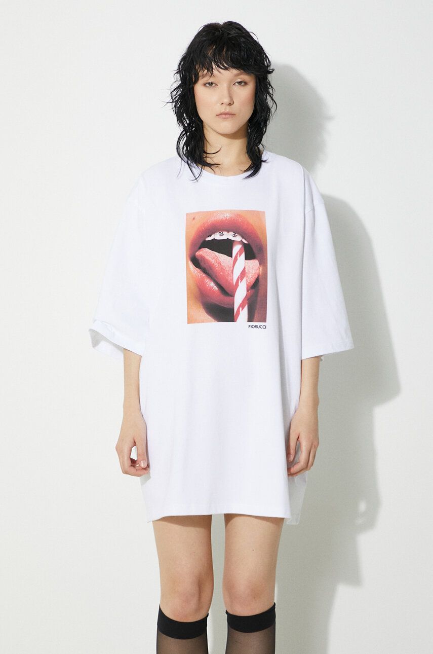 Tričko Fiorucci Fiorucci Mouth Print Boxy T-Shirt Biela | W01FPTSH102CJ01WH04, 0