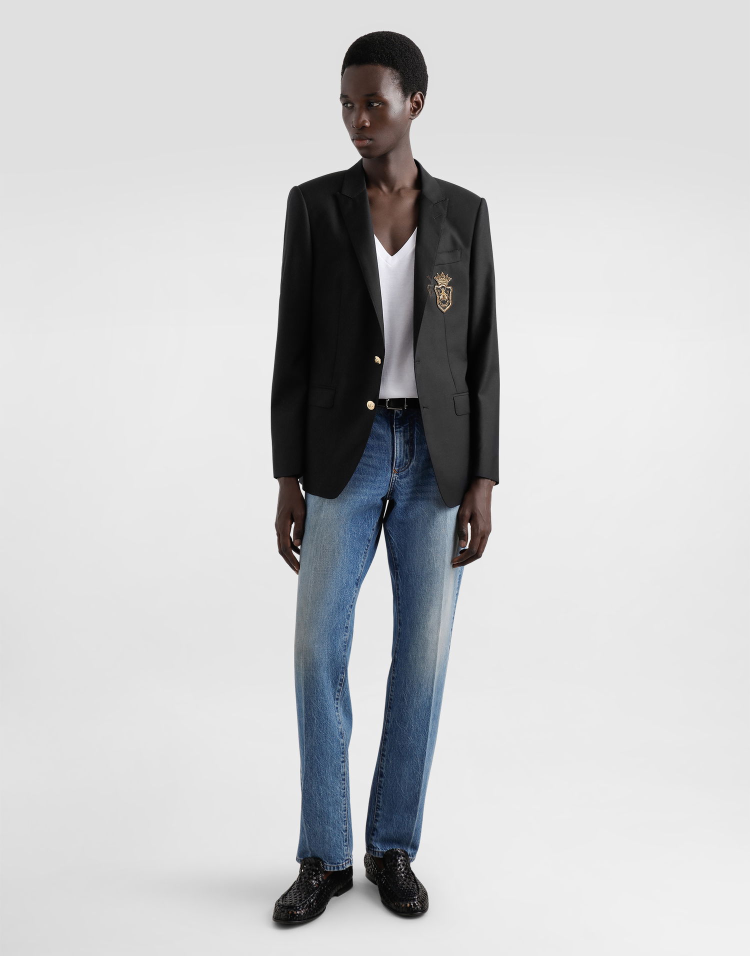Bunda Dolce & Gabbana Single-breasted Embroidered Patch Jacket Čierna | G2LK0ZFU3H1N0000, 1