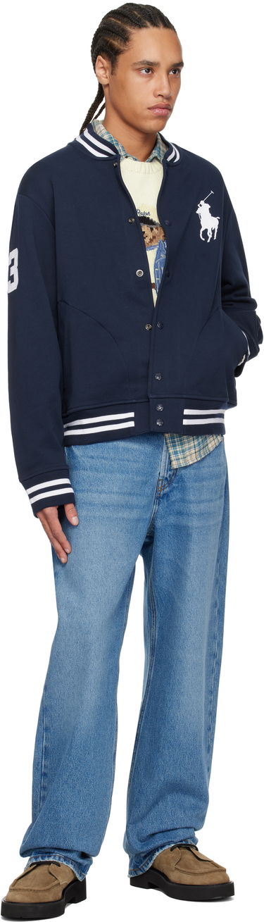 Bomber bunda Polo by Ralph Lauren Ralph Lauren Big Pony Fleece Baseball Bomber Jacket Navy | 710964456002, 3